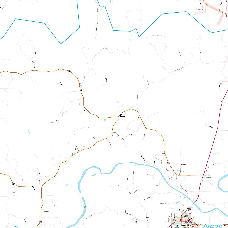 Blanco County, TX Premium Style Wall Map