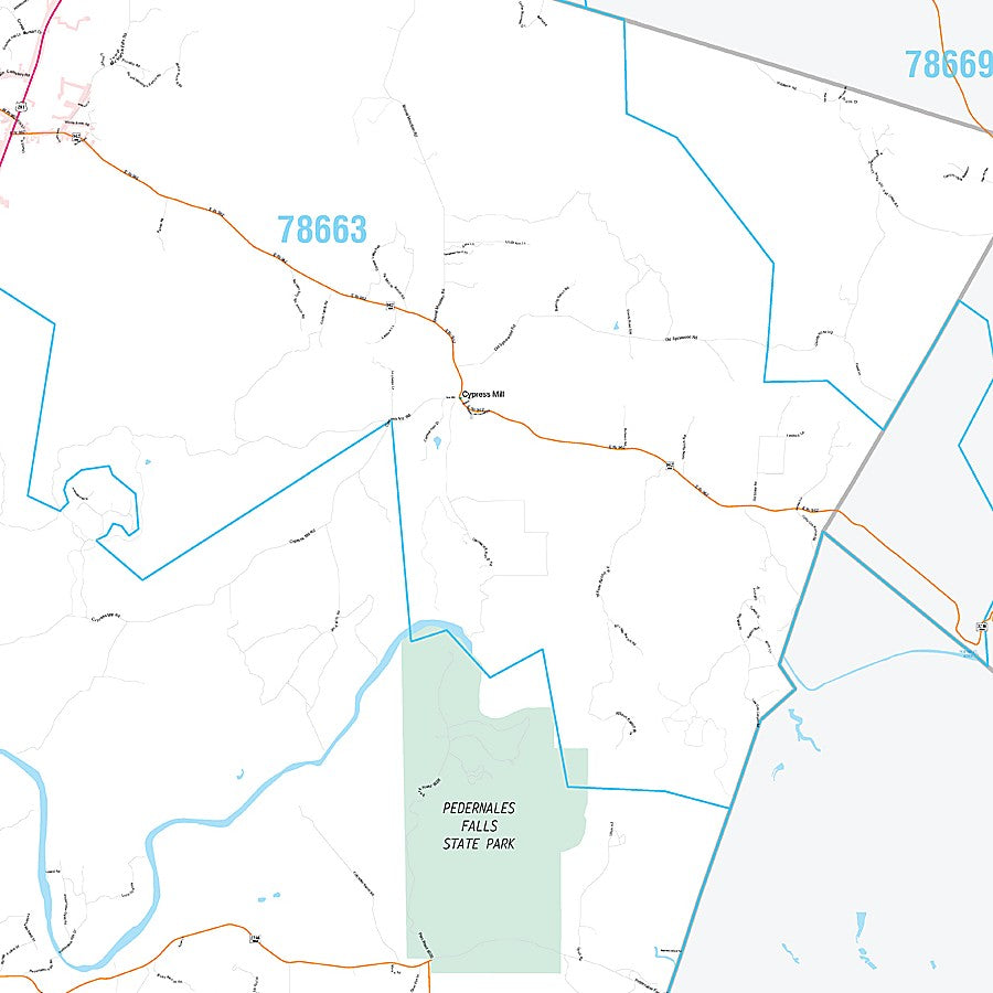 Blanco County, TX Premium Style Wall Map