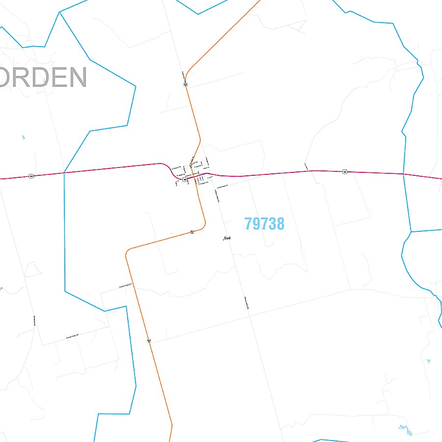 Borden County, TX Premium Style Wall Map