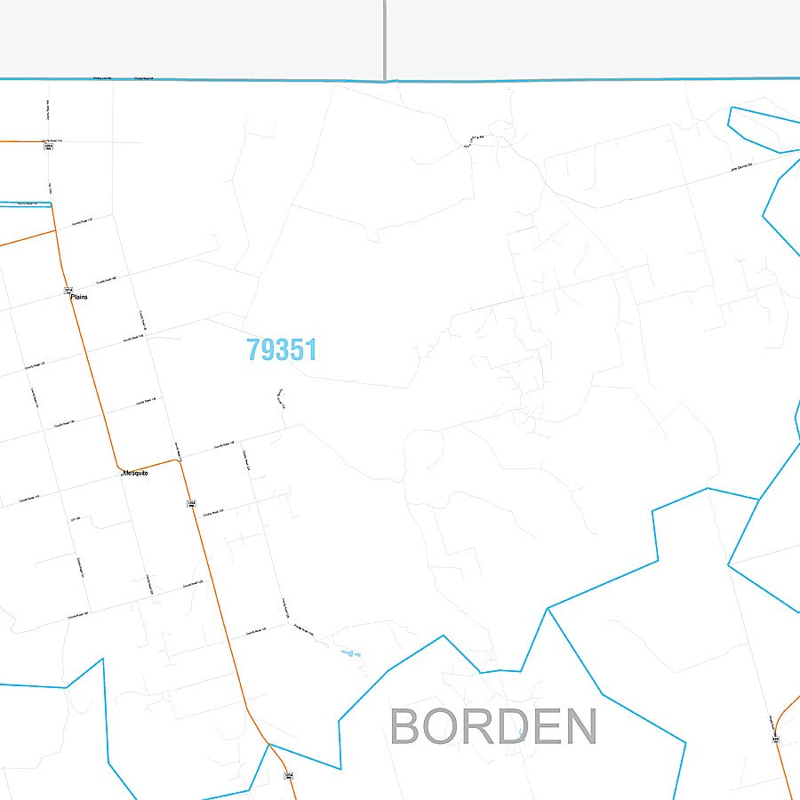 Borden County, TX Premium Style Wall Map
