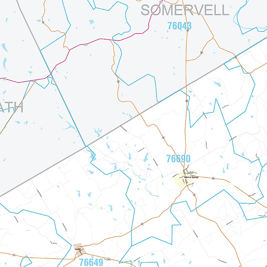 Bosque County, TX Premium Style Wall Map