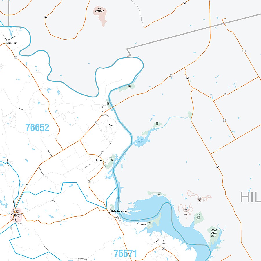 Bosque County, TX Premium Style Wall Map