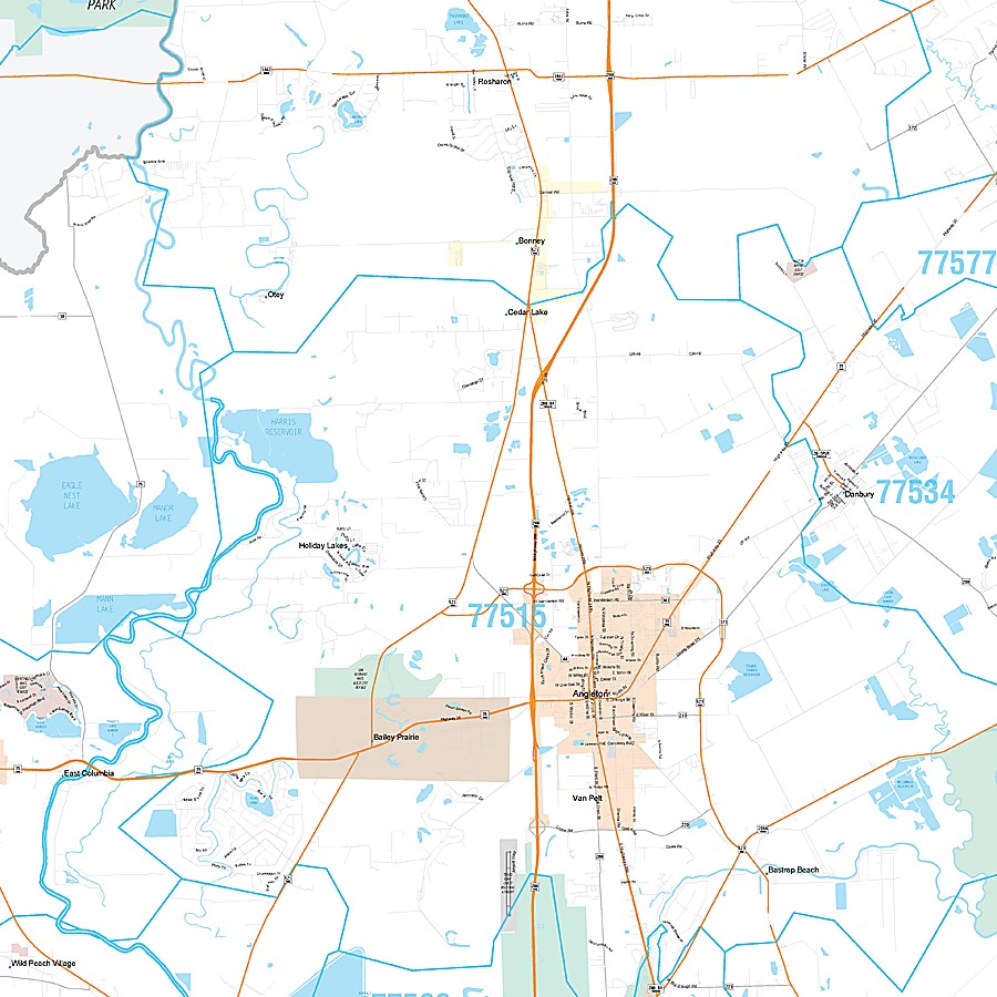 Brazoria County, TX Premium Style Wall Map