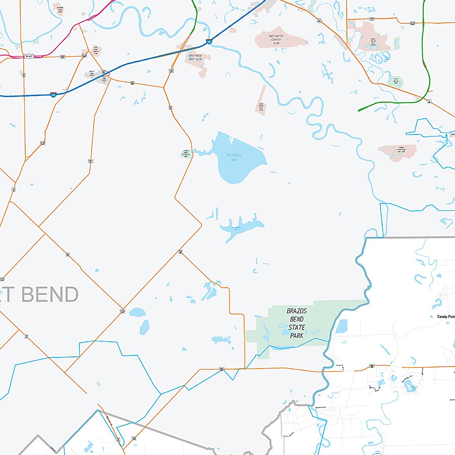 Brazoria County, TX Premium Style Wall Map