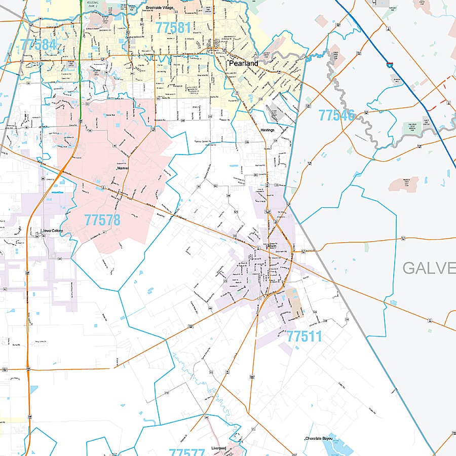 Brazoria County, TX Premium Style Wall Map