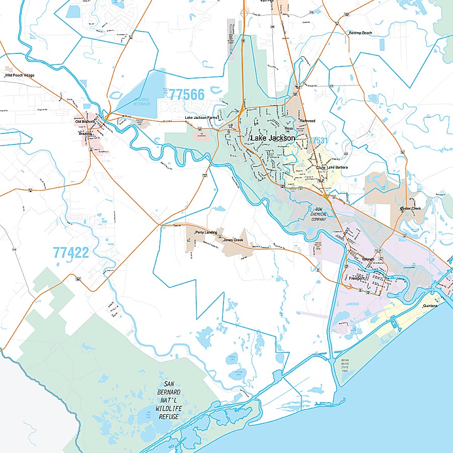 Brazoria County, TX Premium Style Wall Map
