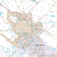 Brazos County, TX Premium Style Wall Map