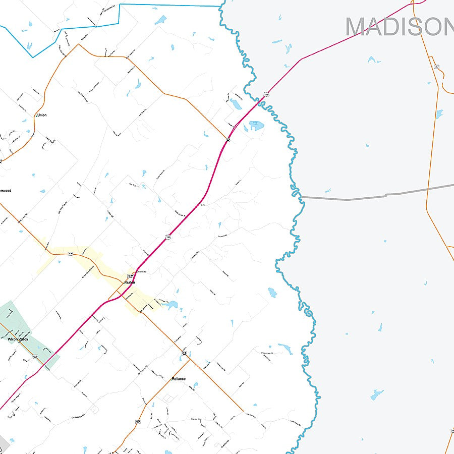 Brazos County, TX Premium Style Wall Map