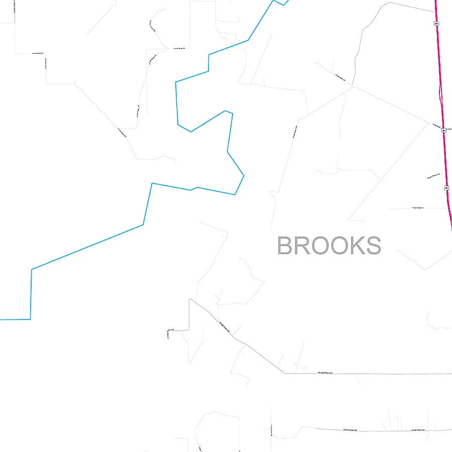 Brooks County, TX Premium Style Wall Map