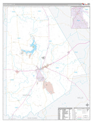 Brown County, TX Premium Style Wall Map