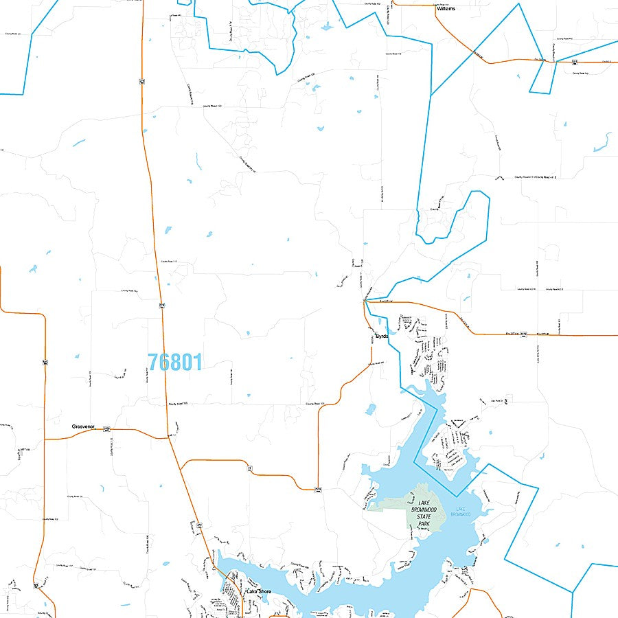 Brown County, TX Premium Style Wall Map