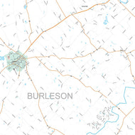 Burleson County, TX Premium Style Wall Map