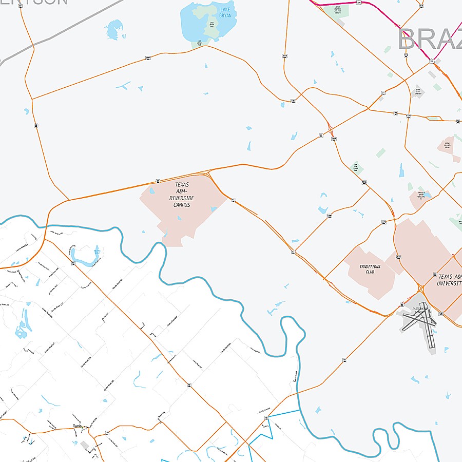 Burleson County, TX Premium Style Wall Map