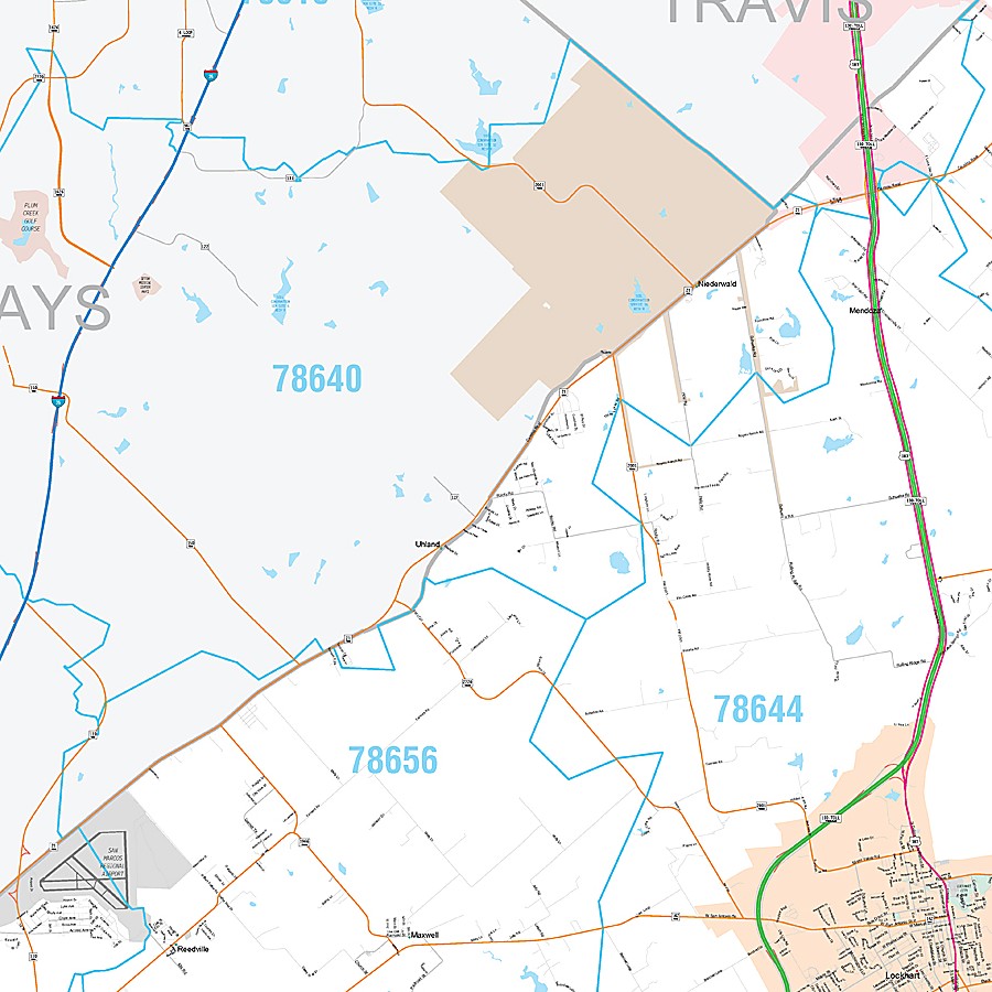 Caldwell County, TX Premium Style Wall Map
