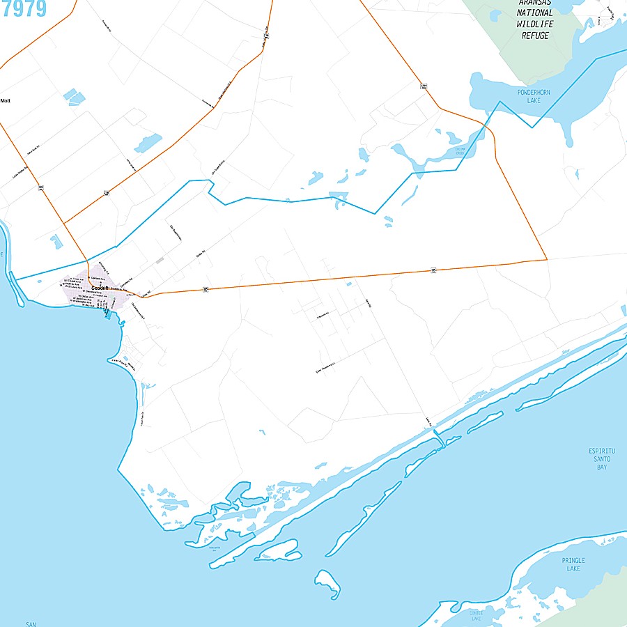 Calhoun County, TX Premium Style Wall Map