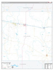 Callahan County, TX Premium Style Wall Map
