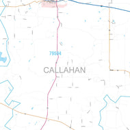 Callahan County, TX Premium Style Wall Map