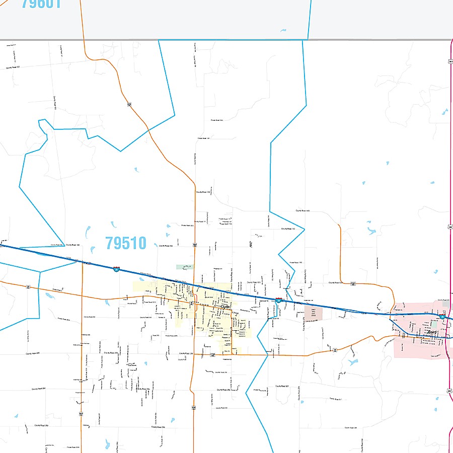 Callahan County, TX Premium Style Wall Map