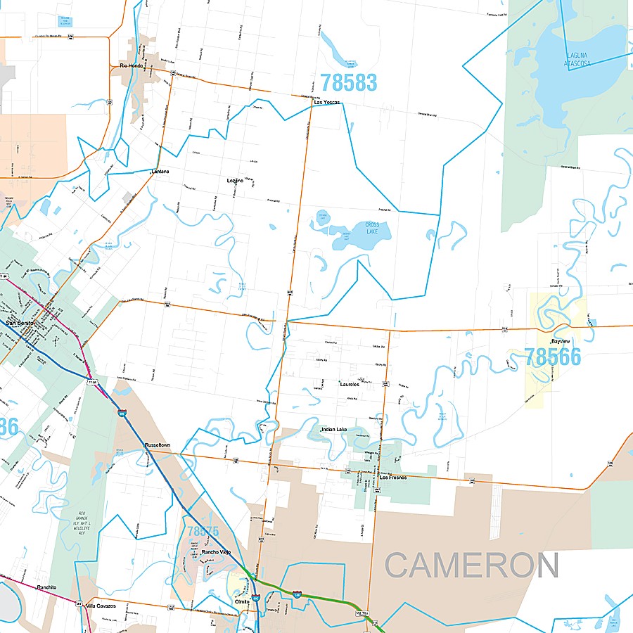 Cameron County, TX Premium Style Wall Map