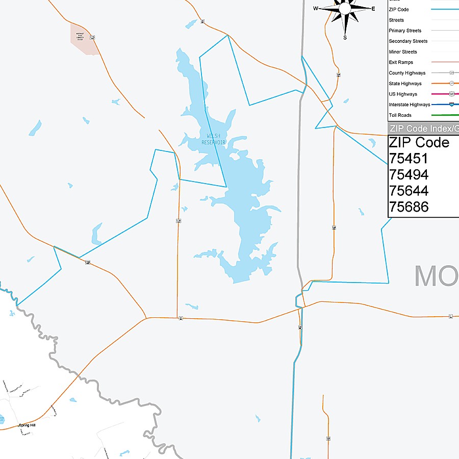 Camp County, TX Premium Style Wall Map