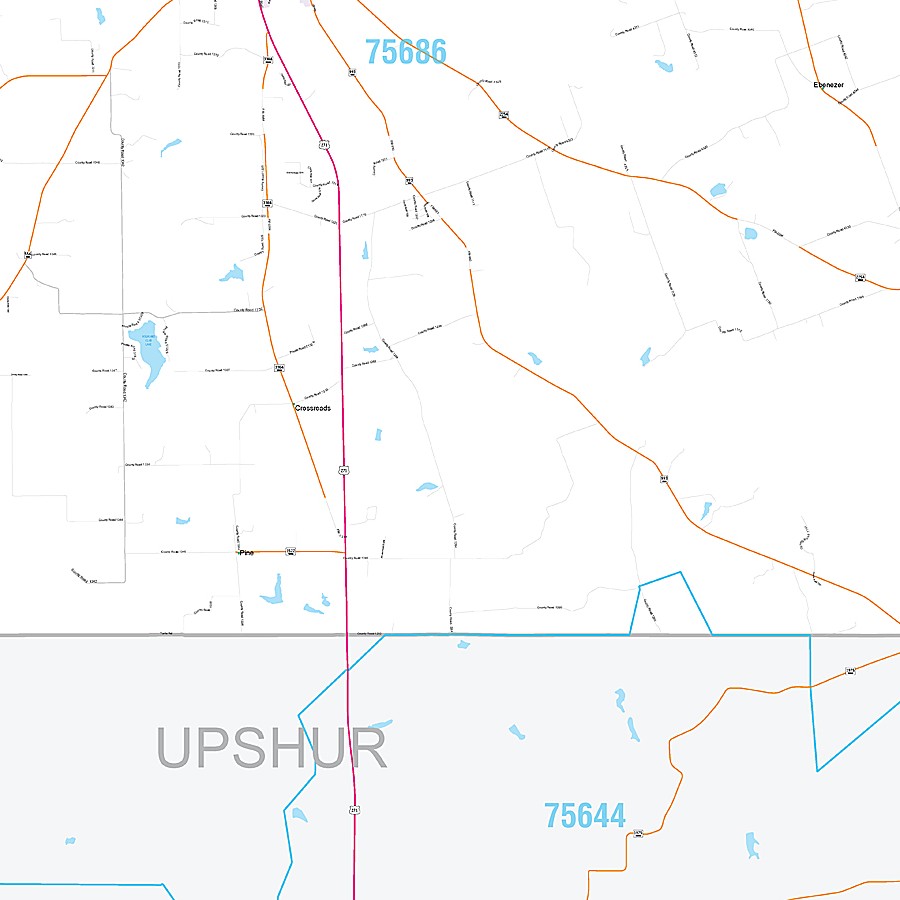 Camp County, TX Premium Style Wall Map