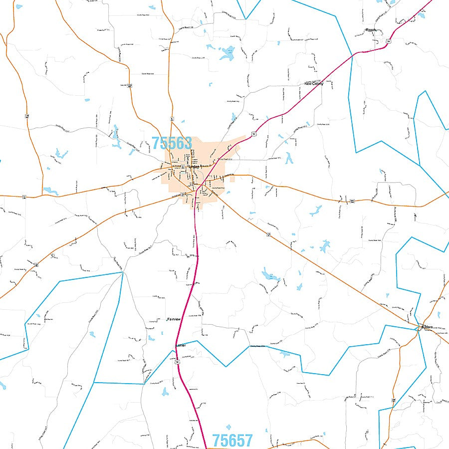 Cass County, TX Premium Style Wall Map