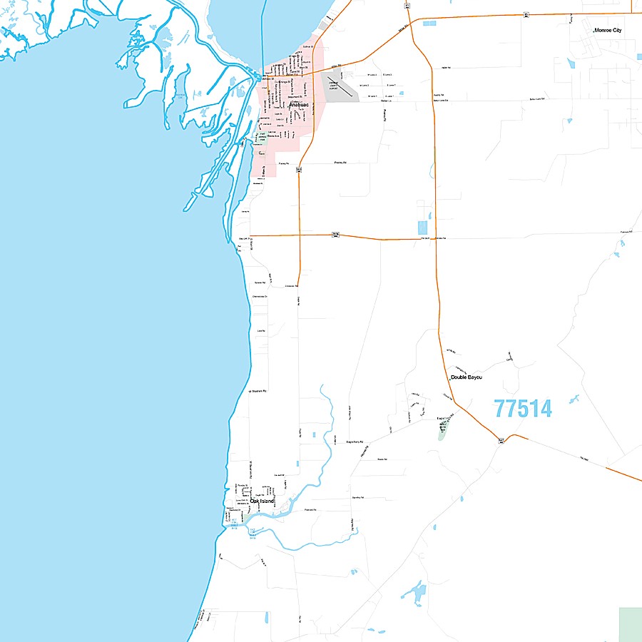 Chambers County, TX Premium Style Wall Map