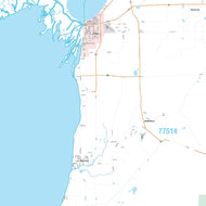 Chambers County, TX Premium Style Wall Map