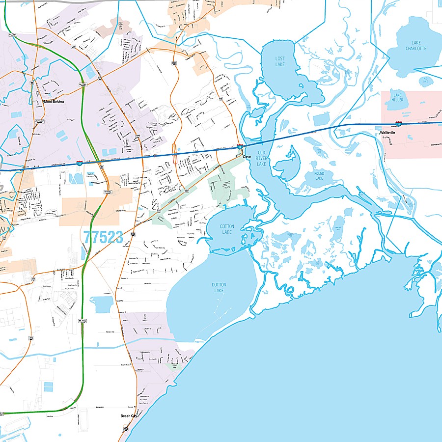 Chambers County, TX Premium Style Wall Map