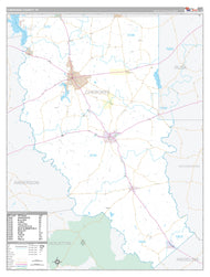 Cherokee County, TX Premium Style Wall Map