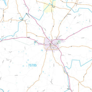Cherokee County, TX Premium Style Wall Map