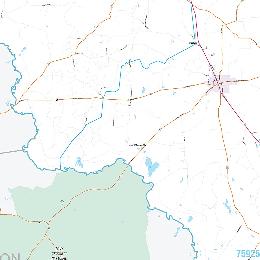Cherokee County, TX Premium Style Wall Map
