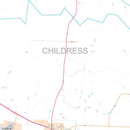 Childress County, TX Premium Style Wall Map