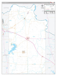 Clay County, TX Premium Style Wall Map