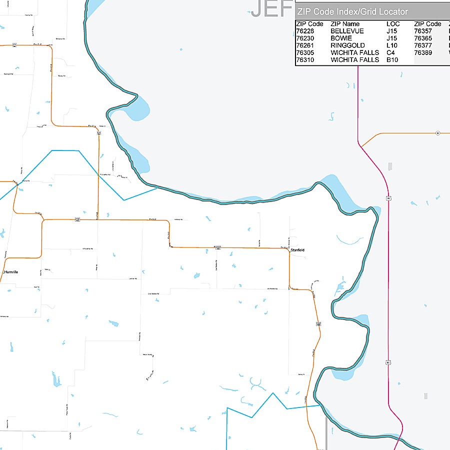 Clay County, TX Premium Style Wall Map