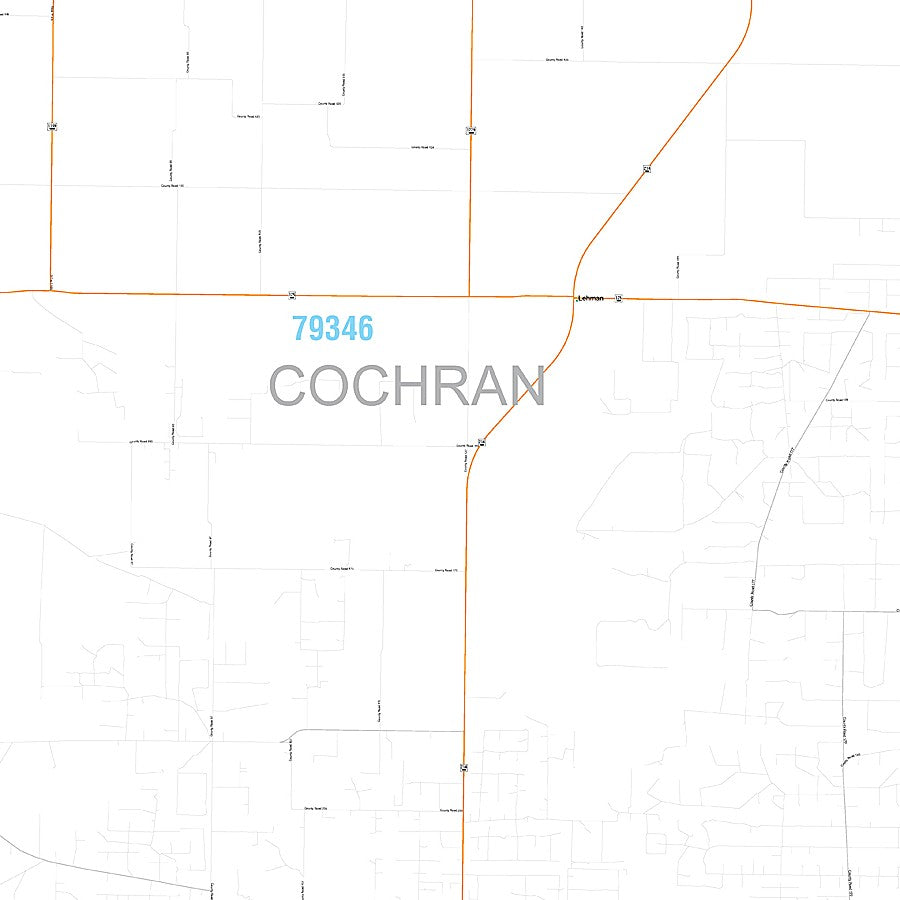 Cochran County, TX Premium Style Wall Map