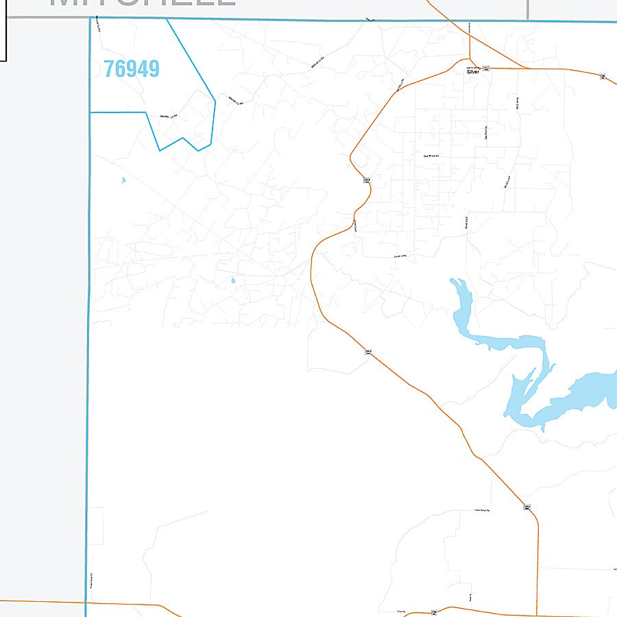 Coke County, TX Premium Style Wall Map