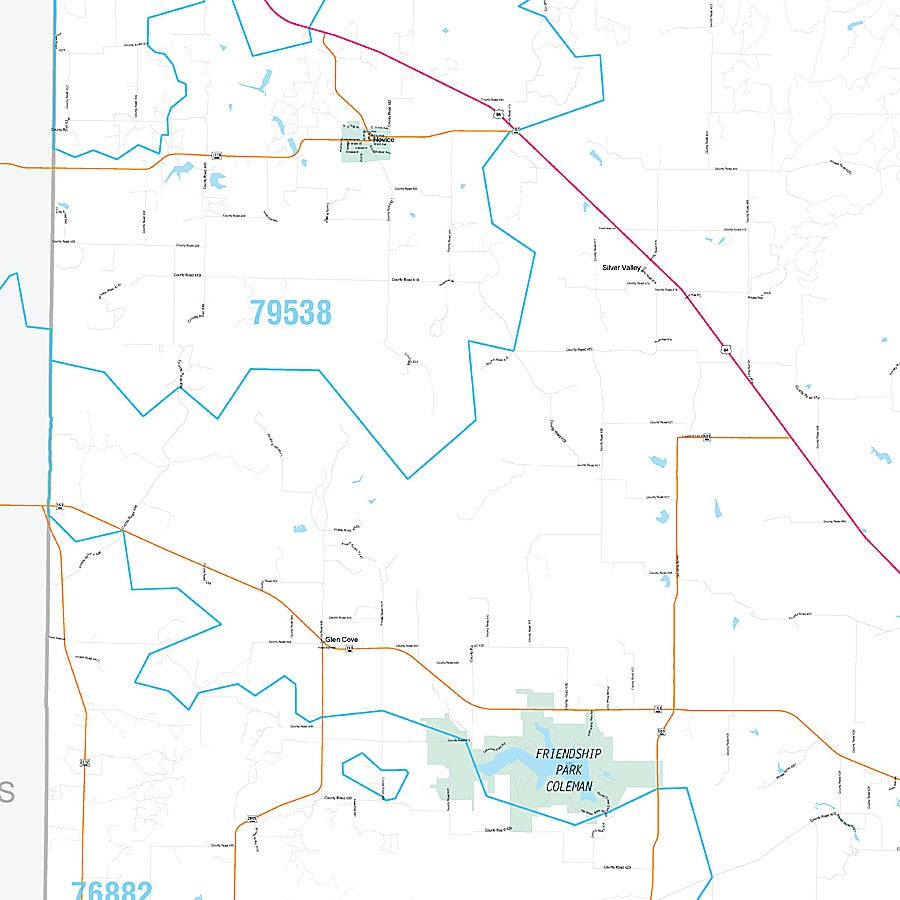 Coleman County, TX Premium Style Wall Map