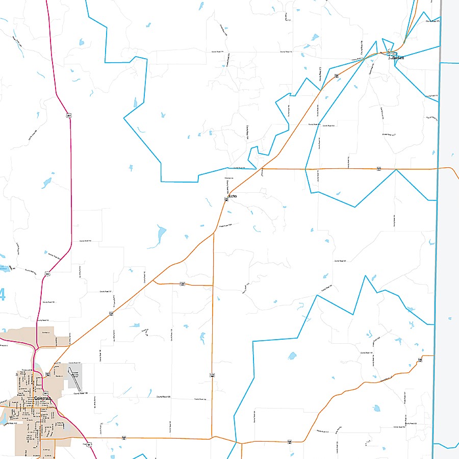 Coleman County, TX Premium Style Wall Map
