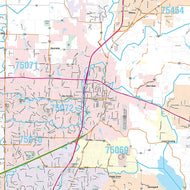 Collin County, TX Premium Style Wall Map