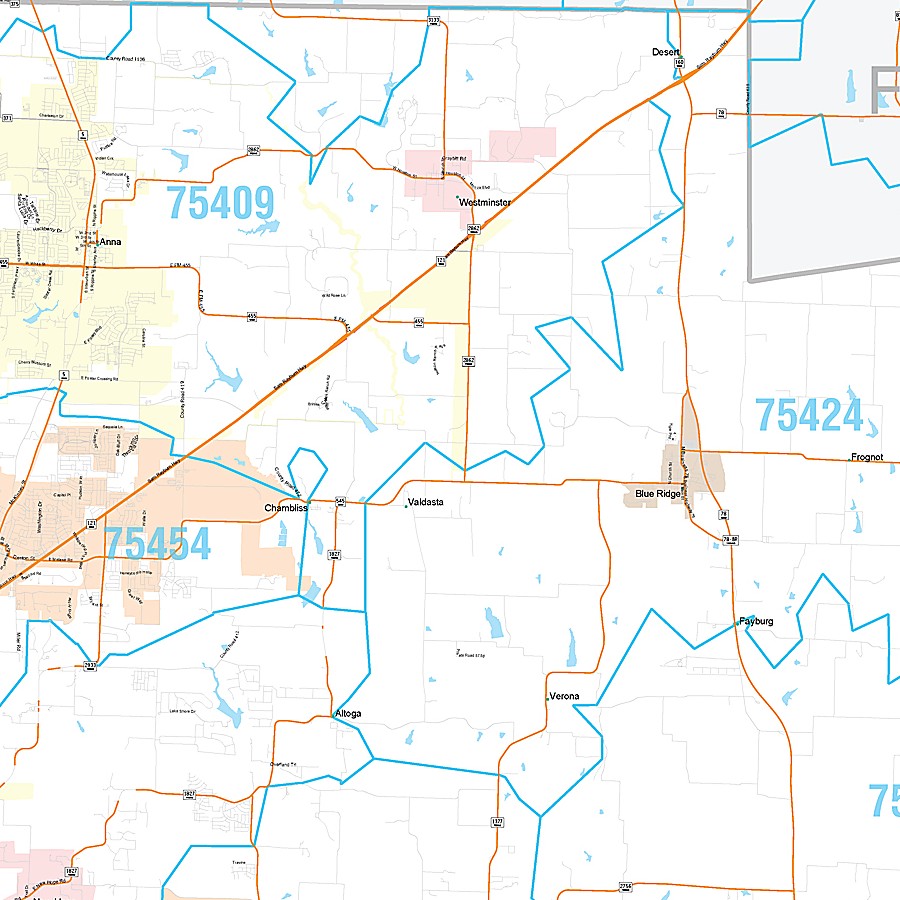 Collin County, TX Premium Style Wall Map