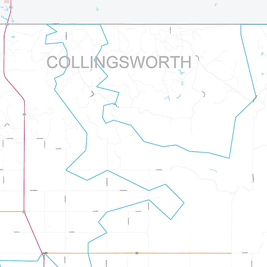 Collingsworth County, TX Premium Style Wall Map