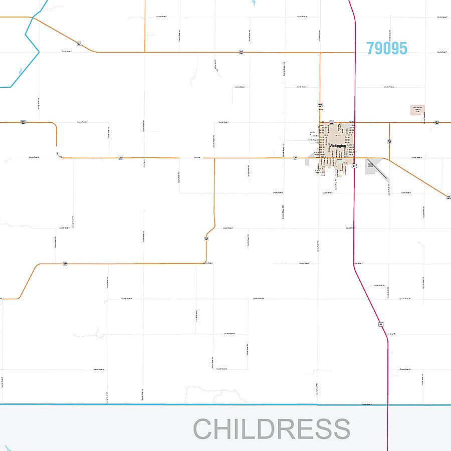 Collingsworth County, TX Premium Style Wall Map