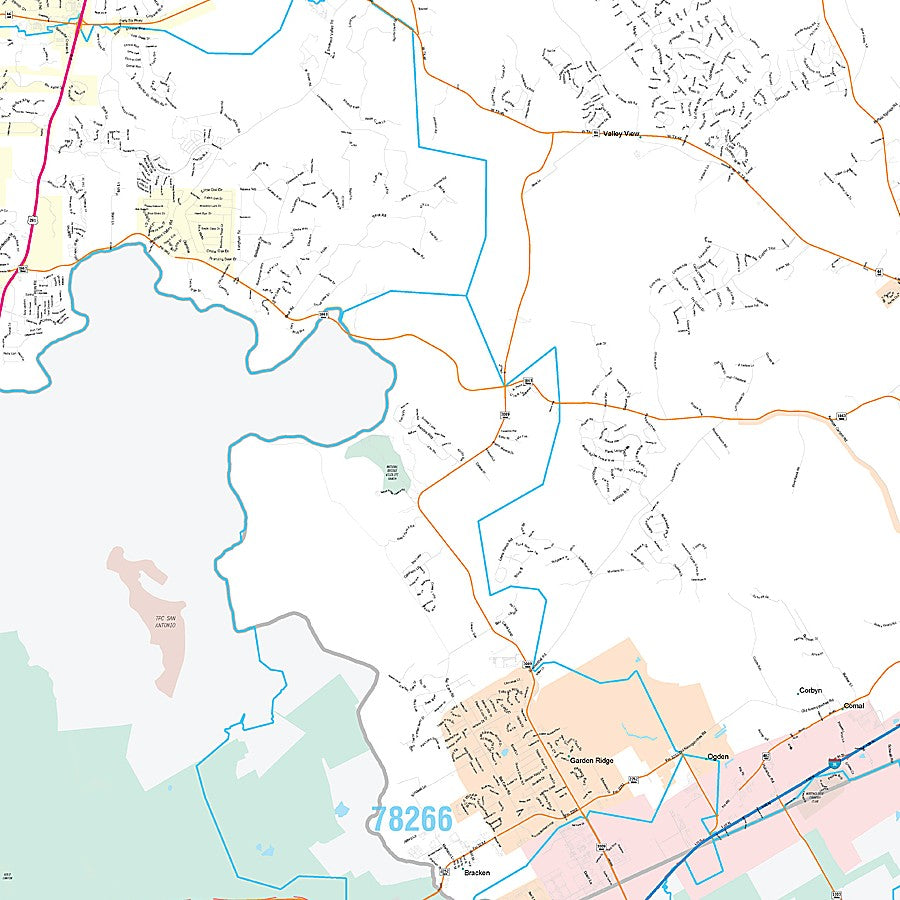 Comal County, TX Premium Style Wall Map