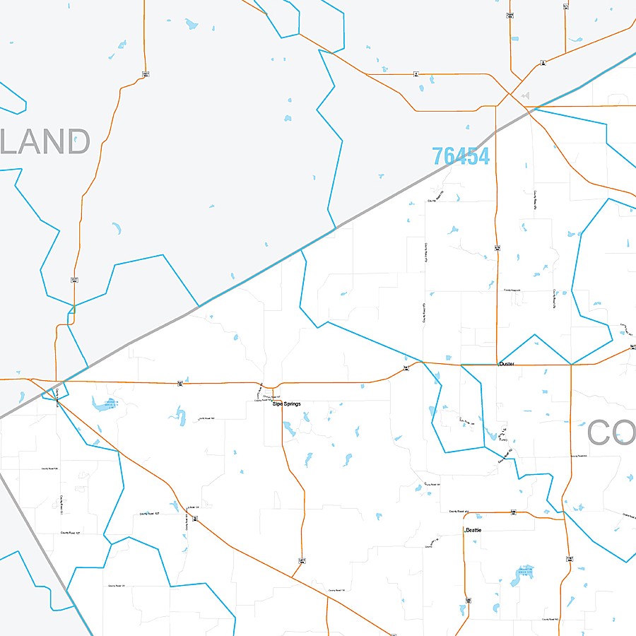 Comanche County, TX Premium Style Wall Map