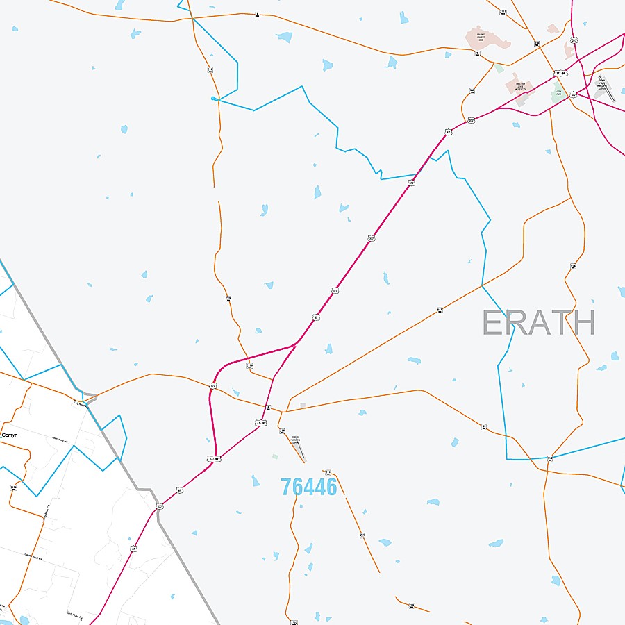 Comanche County, TX Premium Style Wall Map