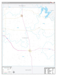 Concho County, TX Premium Style Wall Map