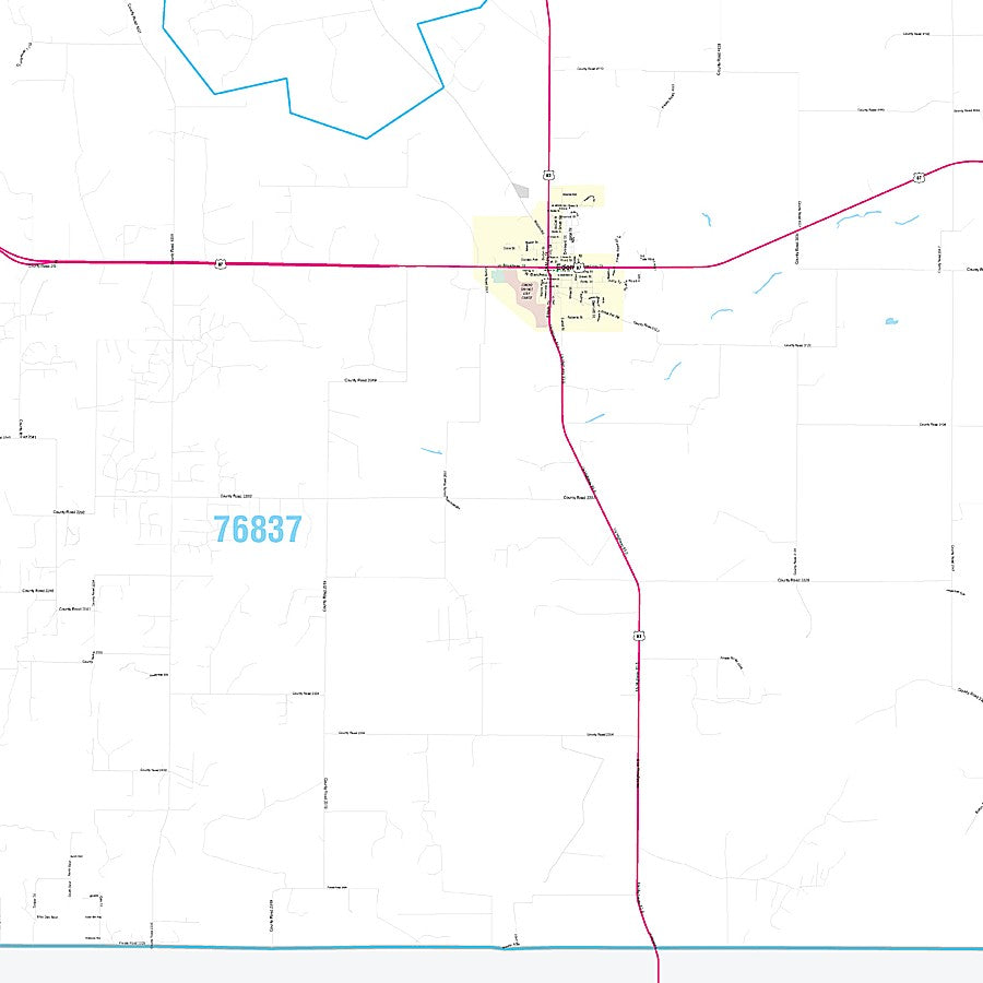 Concho County, TX Premium Style Wall Map