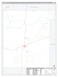 Cottle County, TX Premium Style Wall Map
