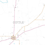 Cottle County, TX Premium Style Wall Map